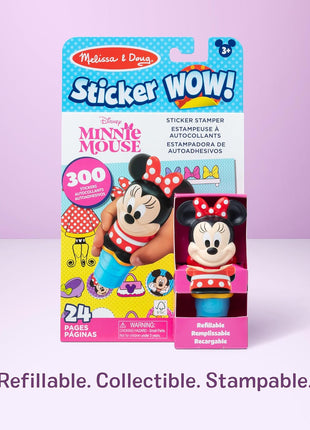 Melissa & Doug Sticker Wow!TM 24-Page Activity Pad and Sticker Stamper, 300 Stickers, Arts and Crafts Fidget Toy Collectible Character – Disney Minnie Mouse - for Kids Ages 3+ - FSC Certified