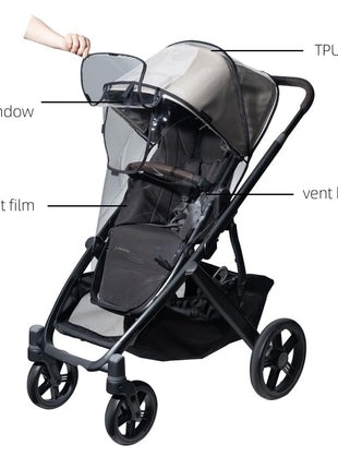 Stroller Raincover Protection Shield with Interactive Window fits for Uppababy Vista V1 V2 V3 TPU Transparent Film