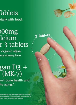 Garden of Life Organics Plant Calcium Supplement, 180ct | Magnesium & Vitamin D3 K2, Made from Whole Foods, Gluten-Free