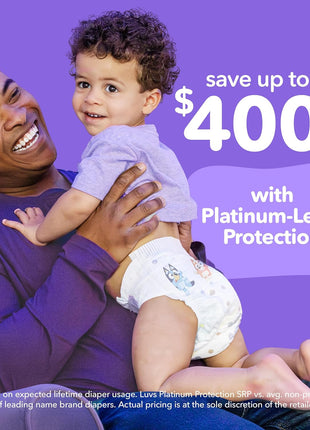 Luvs Size 5 Baby Diapers, Platinum Protection Bluey Diapers for Day & Night,Size 5 (27+ lb), 172 Count