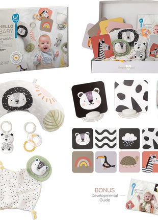Taf Toys Newborn Developmental Toy Kit, Perfect for Boys and Girls, Includes 12 Essential Boy and Girl Toys for Learning and Stimulation, Ideal New Baby Gift Basket