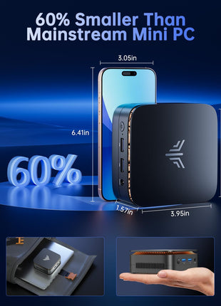 KAMRUI Pinova P1 Mini PC Win -11 Pro, AMD Ryzen R2544 Mini Computers (Beat 10110U/4300U/3500U, up to 3.7GHz), 16GB RAM 256GB SSD Micro Desktop PC, Triple 4K, Type-C, WiFi, BT for Business Home Office