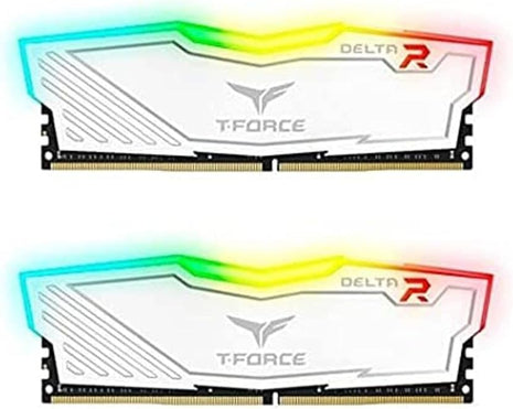 TEAMGROUP Team T-Force Delta RGB DDR4 Gaming Memory, 2 x 8 GB, 3200 Mhz, 288 Pin DIMM, White