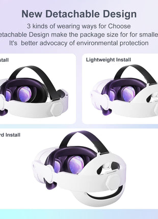 Saqico Head Strap for Meta Oculus Quest 2/3/3s, 3-in-1 Adjustable Halo Headband, Replacement for Elite Strap, Enhanced Comfort Gaming Immersion VR Accessories Compatible with Oculus/Meta Quest 2/3/3s