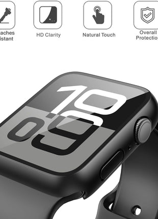 Misxi Case with Screen Protector for 46mm Apple Watch Series 11/10 | 2-Pack Cover with Tempered Glass for 11/10, Scratch Resistant Sensitive Touch Protection, Black