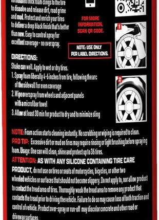 Black Magic 800002220 Tire Wet Foam, 18 oz. - Specially Formulated Thick Tire Spray Foam Clings to Tires to Dissolve and Clean Dirt While Shining and Protecting All In One Step