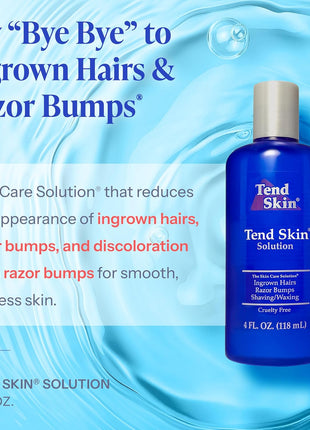 Tend Skin Razor Bump, Ingrown Hair Solution for Unsightly Razor Bumps, Ingrown Hair and Razor Burns, Post Shaving and Waxing Toner for Men and Women, Made in USA, 4 Oz