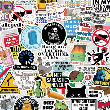 200 Pcs Funny Stickers for Adults (Dirty) by Puraesla - Meme Water Bottles Sticker Pack Waterproof Cool Accesory for Laptop, Hard Hats, Sarcastic, Scrapbooking Decals