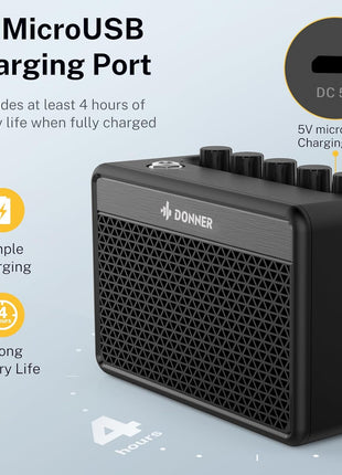 Donner Mini Guitar Amp Small Electric Amplifier 5W Portable, Practice Guitar Combo Amp DA-10
