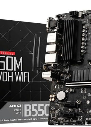 MSI B550M PRO-VDH WiFi ProSeries Motherboard (AMD Ryzen 5000, AM4, DDR4, PCIe 4.0, SATA 6Gb/s, M.2, USB 3.2 Gen 1, Wi-Fi, Bluetooth, D-SUB/HDMI/DP, Micro-ATX)