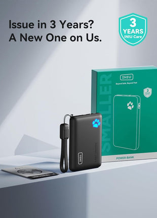 INIU Portable Charger, Ultra Slim 10000mAh 45W PD Power Bank, USB C in&Out Fast Charging Battery Pack, Travel Essential Phone Powerbank Compatible with iPhone 16 15 14 Samsung S22 S21 Google iPad etc