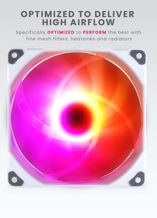 Phanteks M25-140 D-RGB Fan, High-Airflow Radiator Performance, PWM Control up to 1800RPM, ARGB/DRGB Lighting, Daisy-Chain Cable (White Matte Blade/White Fan Frame (Single))