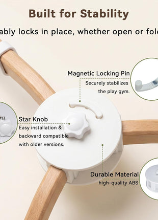 Folding Connector Kit Compatible with Lovevery Play Gym, Portable Storage Upgrade Kit Keeps Gym Secure and Space Clear (Fits Old Versions-Pre Feb 2024)