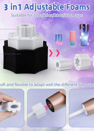6 Cup Turner for Crafts Tumbler,Multi Tumbler Spinner Machine Kit,Tumbler Turner DIY Glitter Epoxy Resin Tumblers