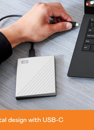WD 2TB My Passport Ultra, Silver, Portable External Hard Drive, backup software with defense against ransomware, and password protection, USB-C and USB 3.1 - WDBC3C0020BSL-WESN