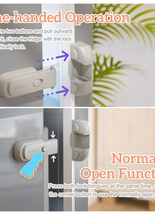 Mom's Choice Gold Awards Winner - EUDEMON 1 Pack Updated Child Proof Refrigerator/Fridge/Freezer Door Lock Apply to Max 1 inch(25mm) Sealing Strip for Toddlers and Kids, no Tools Need or Drill (Grey)