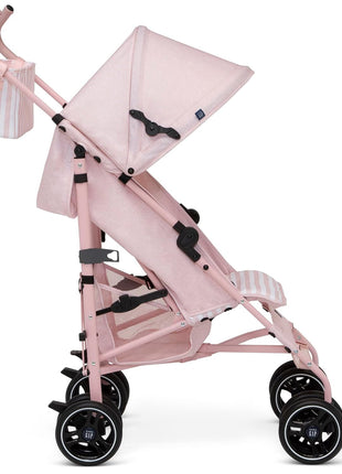 babyGap Classic Stroller - Lightweight Stroller with Recline, Compact Fold & Removable Parent Organizer - Made with Sustainable Materials, Pink Stripes