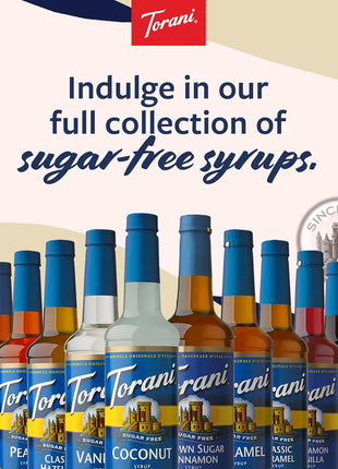 Torani Sugar Free Coffee Syrup, Vanilla Flavored Syrup for Drinks, Zero Calorie, Pump Included, 25.4 Fl Oz