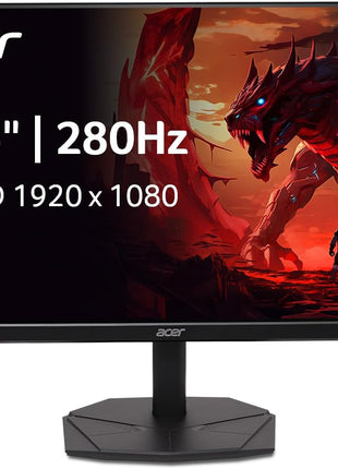 acer Nitro 24.5 Inch Full HD 1920 x 1080 ZeroFrame Design PC Gaming Monitor | AMD FreeSync Premium | Up to 280Hz Refresh | 1ms (VRB) | One Display Port 1.4 and Two HDMI 2.0 Ports | KG251Q Z1biip
