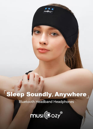 MUSICOZY Sleep Headphones Bluetooth 5.4 Headband, Sports Wireless Earphones Sweat Resistant Earbuds Sleeping Headphone with Ultra-Thin HD Stereo Speaker for Workout Running Cool Gadgets Unique Gifts