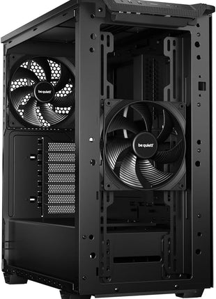 be quiet! Pure Base 501 Black PC case | 2 Preinstalled Quiet Fans | Mid Case | USB 3.2 Gen | Airflow | BGW74