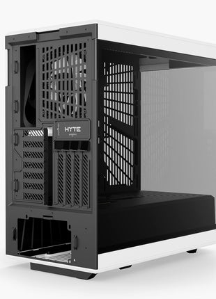 Hyte Y40 Modern Aesthetic Panoramic Tempered Glass Mid-Tower ATX Computer Gaming Case with PCIE 4.0 Riser Cable Included, White (CS-HYTE-Y40-BW)