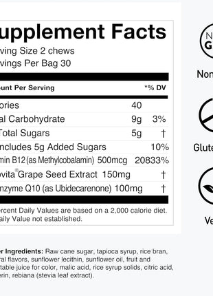 HumanN SuperGrapes Chews & SuperBeets Energy Plus