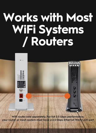 Hitron CODA56 DOCSIS 3.1 Cable Modem ONLY (NOT Fiber) | 2.5 Gbps | NO WiFi/Voice/Router | Single Ethernet Port | Xfinity/Spectrum/Cox Compatible | Requires Separate WiFi Router