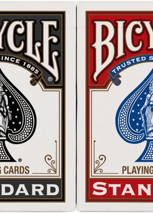 Bicycle Playing Cards 4 Pack Standard Index Poker Size Red and Black | Air Cushion Finish, Made in USA, 2 red and 2 black decks, 52 cards plus 2 Jokers per deck, For all card games