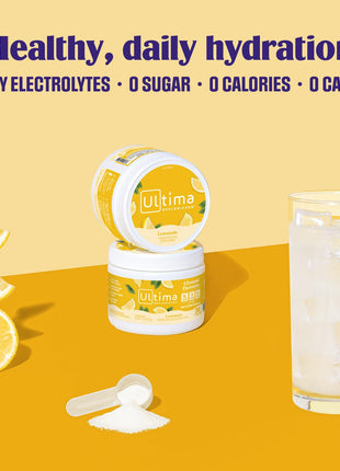 Ultima Replenisher Lemonade Electrolytes Powder, 30-Serving Canister | Daily Zero Sugar Hydration Powder with 6 Key Electrolytes & Minerals - Sugar Free, Plant Based & Keto Friendly