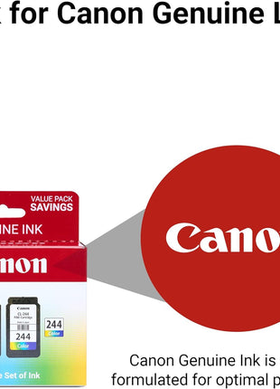 Canon PG-243 / CL-244 Genuine Ink Value Pack (2 Cartridges), Compatible with iP2820, MX492, MG2420/2520/2920/2922/2924/3020/2522/2525, TS3120/302/302a/202/4520/3320