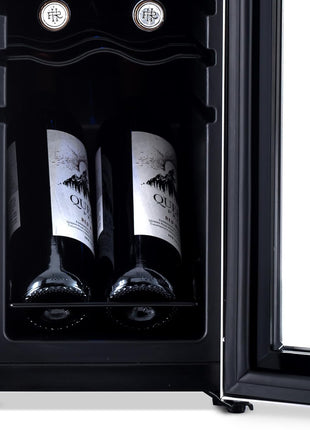 NewAir 12 Bottle Wine Cooler Refrigerator | Freestanding Wine Fridge | Stainless Steel, Double-Layer Tempered Glass Door, Quiet Compressor | 41F-64F Digital Temperature Control For Reds & Whites Wine