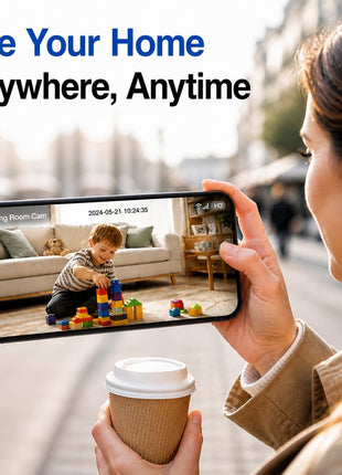 Baby Monitor with Camera and Audio, 3MP Baby Camera for Room, 355° Pan Tilt, Smart Motion Tracking, 3X Zoom, Color Night Vision, Two-Way Talk, 5G/2.4G WiFi, SD/Cloud, 2 Pack