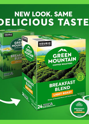 Green Mountain Coffee Roasters Breakfast Blend Single-Serve Keurig K-Cup Pods, Light Roast Coffee, 96 Count