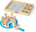 Melissa & Doug Birthday Party Cake - Wooden Play Food with Mix-n-Match Toppings and 7 Candles