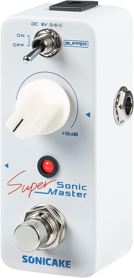SONICAKE Clean Boost Pedal with Buffer and ? Gain, Mini Pure Boost Guitar Bass Effects Pedal - Sonic Super Master