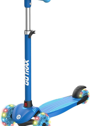 Gotrax KS1 Kids Kick Scooter, 3 Wheels for Boys & Girls 2-8, Gifts | LED Light-Up Wheels, 3 Adjustable Handlebar, Easy Assembly, Lightweight, Wide Anti-Slip Deck, Lean to Steer, Max Load 110 lbs