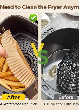 Air Fryer Liners, 8" Parchment Paper for 5-8 QT | Food-Grade Air Fryer Liners Disposable, Oil-Proof, Greaseproof for Baking, Roasting, Microwave Airfryer Baskets Accessories