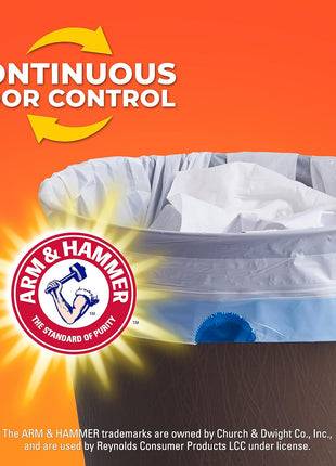 Hefty 4 Gallon Small Trash Bags, White, Fabuloso Lavender Scent, 52ct | Drawstring Closure, 4G Small White Trash Bags for Bathrooms, Dorm Rooms, Home Offices, Scented, Continuous Odor Control