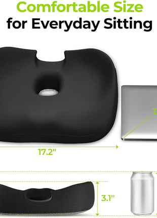 AUVON Innovative Donut Pillow Hemorrhoids Scientific Center Hole and Tailbone Cutout, Orthopedic Pain Relief Donut Seat Cushion for Coccyx, Sciatica, Postpartum Pregnancy, After Surgery Sitting Relief