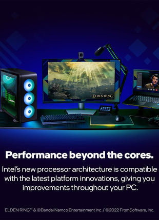Intel® CoreTM 12th Gen i3-12100F desktop processor, featuring PCIe Gen 5.0 & 4.0 support, DDR5 and DDR4 support. Discrete graphics required.