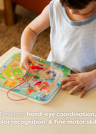 HABA Town Maze Magnetic Busy Board & Travel Toy for Toddlers Ages 2 & Up | Magnetic maze travel activity for toddlers that builds fine motor skills, focus and screen-free learning on the go.