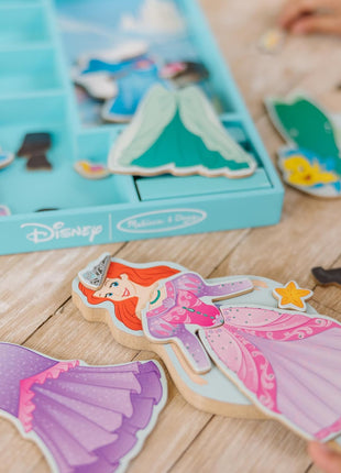 Melissa & Doug Disney Ariel Magnetic Wooden Dress-Up Doll Pretend Play Set (35 Pieces) Magnetic Dolls, Pretend Play & Preschool Toys for Kids Ages 3+