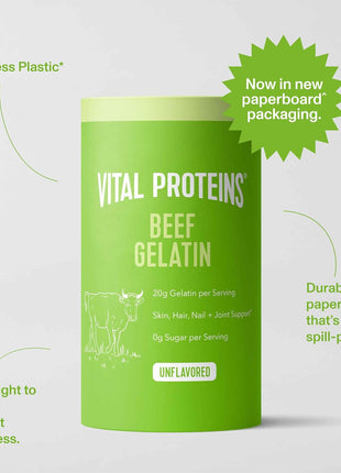 Vital Proteins Beef Gelatin Powder - Grass-Fed 16.4 oz | Grass-Fed Beef Gelatin, Supports Culinary & Baking Applications, Unflavored, 23 Servings