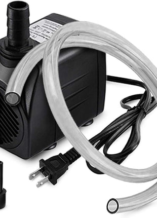 PULACO 160GPH Small Fountain Pump, Ultra Quiet Submersible Water Pump (600L/H, 10Watt) with 3.3 ft Tubing for Aquariums, Pond Fountain, Water Feature, Indoor Fountains