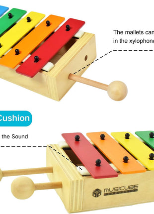 Xylophone for Kids Wood Xylophone with Mallets Orff Music Instrument for Educational& Preschool Learning Baby Percussion Kit with Professional Tuning for Toddlers Gift Choice for Children age