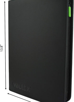 Vault X 9 Pocket Trading Card Zip Binder, 360 Cards, Premium Exo-Tec Album Material, 20 Side-Loading Pages, Folder for Collectible Games, Sports, TCG (Black)