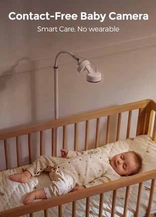Momcozy Smart Baby Monitor, 2K HD Contact-Free Baby Camera, Table & Floor Stand, AI-Powered Notifications for Cry & Sound & Motion, Sleep Activity Log, 2-Way Audio, Night Vision, 2.4/5GHz WiFi, BM08