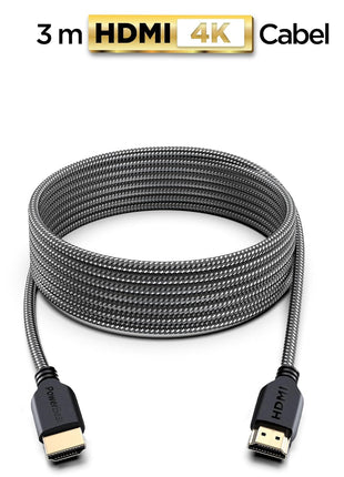 PowerBear 4K HDMI Cable 10 ft | High Speed Hdmi Cables, Braided Nylon & Gold Connectors, 4K @ 60Hz, Ultra HD, 2K, 1080P, ARC & CL3 Rated | for Laptop, Monitor, PS5, PS4, Xbox One, Fire TV, & More