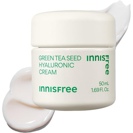 Innisfree Green Tea Seed Hyaluron Cream 50ml - Genuine Product Moisturizer Water-rich Oily Skin Dry Skin Combination Skin Dryness Korean Cosmetics